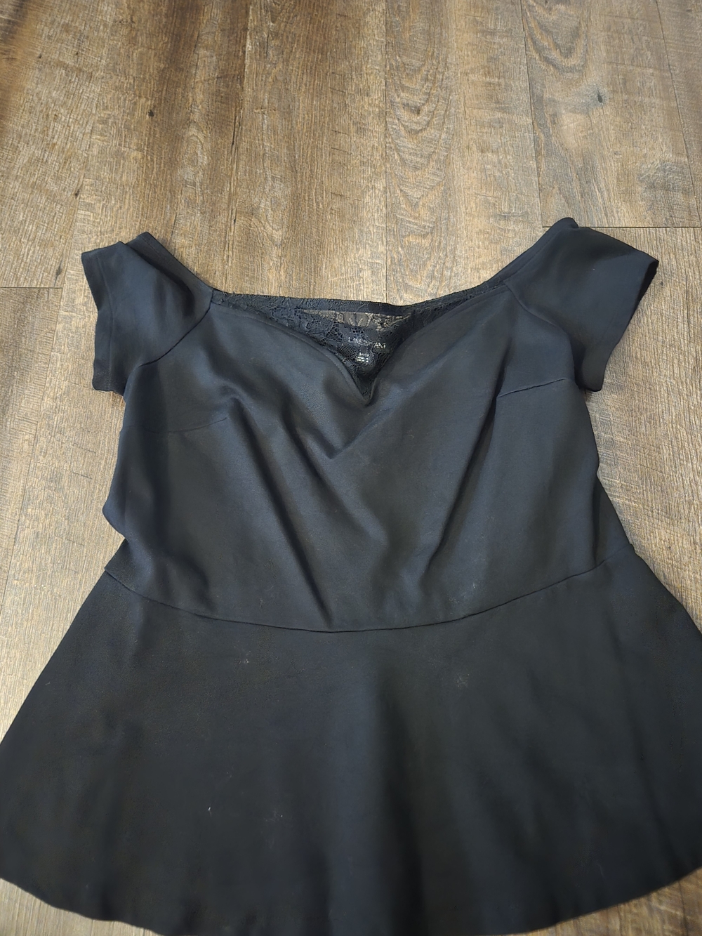 Lane Bryant Black Off the shoulder Peplum Top